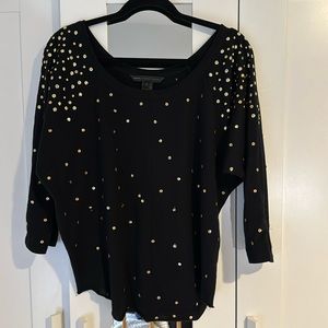 MARC by Marc Jacobs Black top w/gold sequins